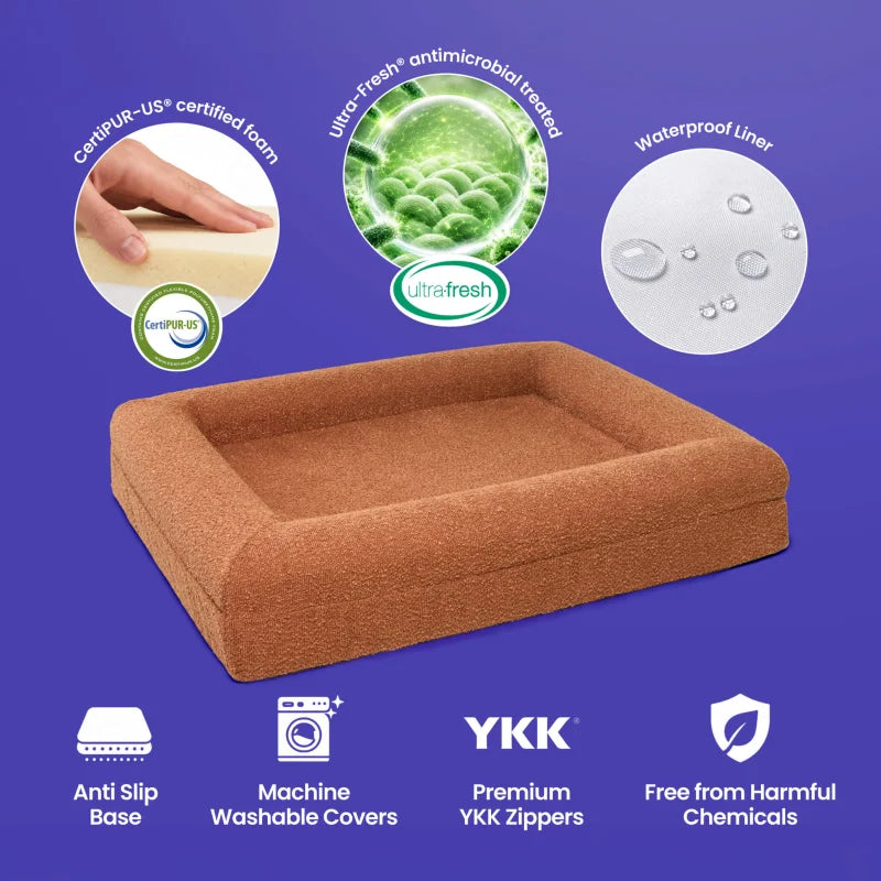 Memory Foam Dog Bed - Bouclé Terracotta - Bouclé