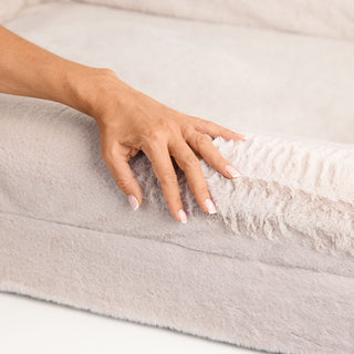 Memory Foam Dog Bed - Rabbit Fur Pearl