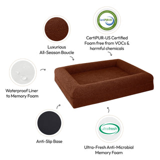Memory Foam Dog Bed - Boucle Cocoa
