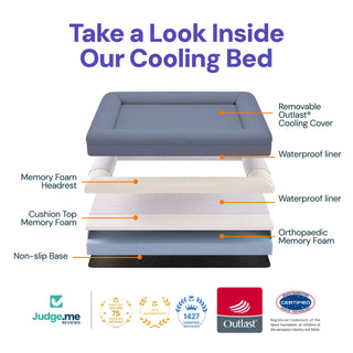 Cooling Dog Bed - Natural Memory Foam