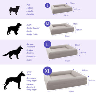 Cooling Dog Bed - Stone Grey Memory Foam