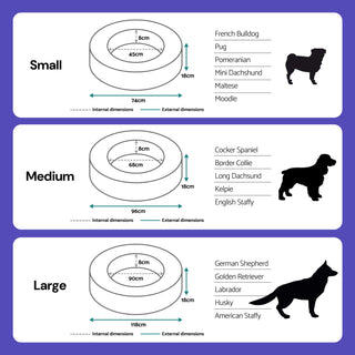 Cooling Round Dog Bed - Midnight
