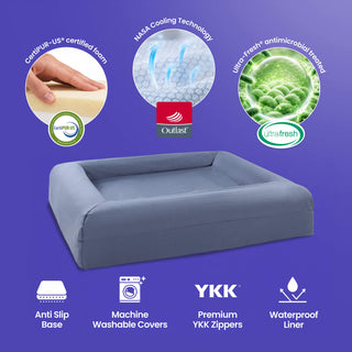Cooling Dog Bed - Midnight Memory Foam