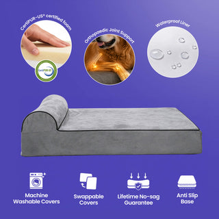 Grand Bed - Microsuede Grey