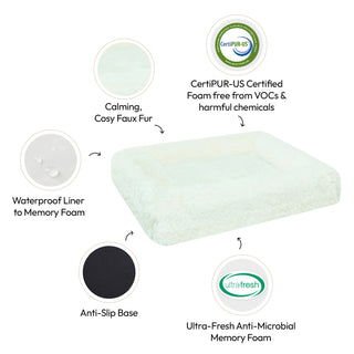 Memory Foam Dog Bed - Shag Cream