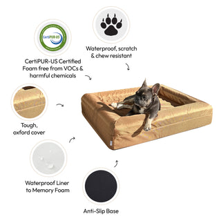Memory Foam Dog Bed - Armour Hamilton Brown