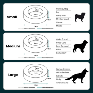Round Memory Foam Dog Bed - Bouclé Ivory