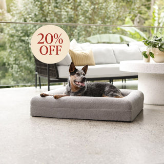 Memory Foam Dog Bed - Polar Fleece Salt Grey