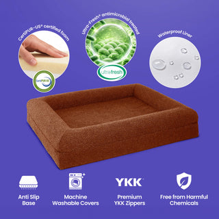 Memory Foam Dog Bed - Bouclé Cocoa