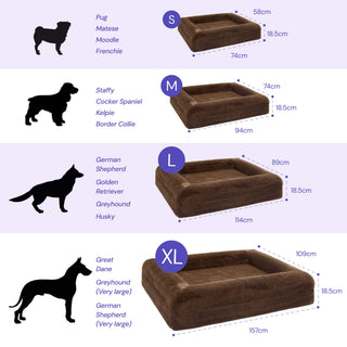 Memory Foam Dog Bed - Faux Fur Chocolate