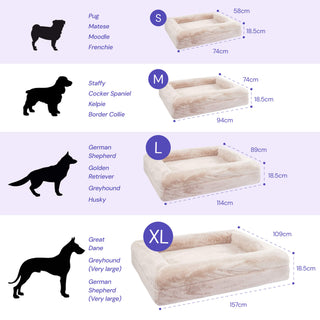 Memory Foam Dog Bed - Faux Fur Pearl