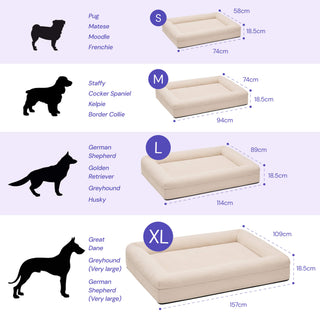Memory Foam Dog Bed - Canvas Sand