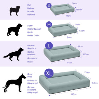 Memory Foam Dog Bed - Canvas Seafoam