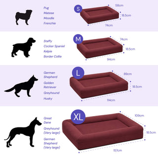 Memory Foam Dog Bed - Canvas Spiced Apple