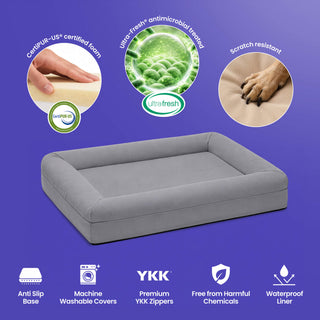 Memory Foam Dog Bed - Canvas Sterling