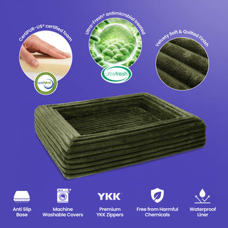 Memory Foam Dog Bed - Puffer Fern