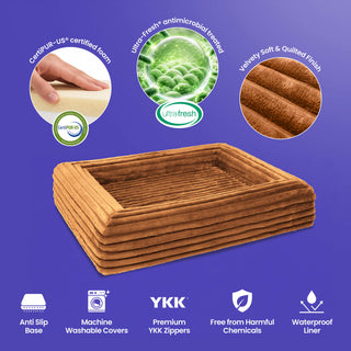 Memory Foam Dog Bed - Puffer Nutmeg