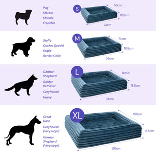 Memory Foam Dog Bed - Puffer Steel Blue