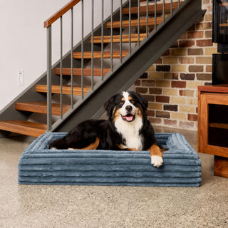 Memory Foam Dog Bed - Puffer Steel Blue