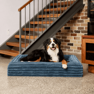 Memory Foam Dog Bed - Puffer Steel Blue