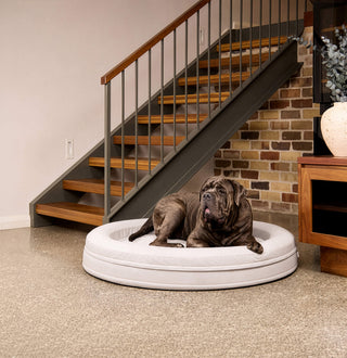Cooling Round Dog Bed - Stone Grey