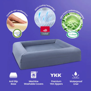 Cooling Dog Bed - Midnight Memory Foam - Cooling