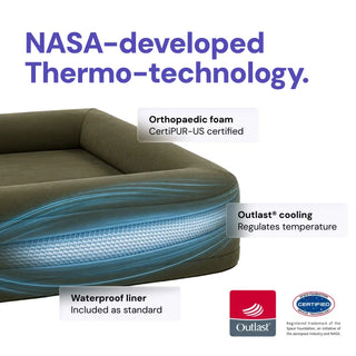 Cooling Dog Bed - Natural Memory Foam - Cooling