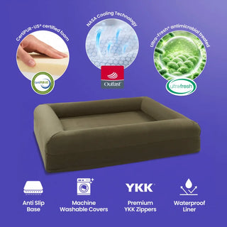 Cooling Dog Bed - Seaweed Memory Foam - Cooling