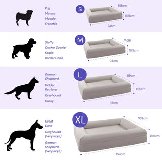 Cooling Dog Bed - Stone Grey Memory Foam - Cooling