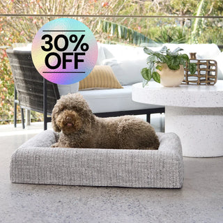 Black and White Speckle Boucle Orthopaedic Dog Bed 