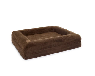 Memory Foam Dog Bed Faux Fur Chocolate Brown