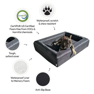 Memory Foam Dog Bed Armour Black Armour