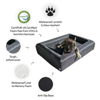 Memory Foam Dog Bed Armour Black Armour