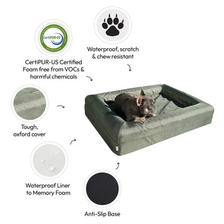 Memory Foam Dog Bed Armour Pine Green Armour