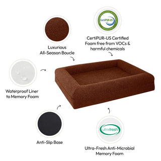 Memory Foam Dog Bed - Boucle Cocoa Bouclé