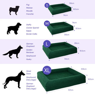 Memory Foam Dog Bed - Bouclé Forest Green - Bouclé