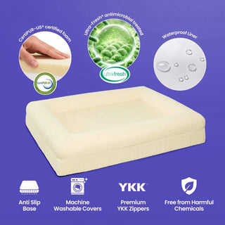 Memory Foam Dog Bed - Bouclé Ivory - Bouclé
