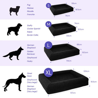 Memory Foam Dog Bed - Bouclé Nero - Bouclé