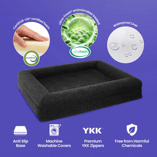 Memory Foam Dog Bed - Bouclé Nero - Bouclé
