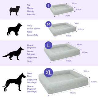 Memory Foam Dog Bed - Bouclé Pebble - Bouclé