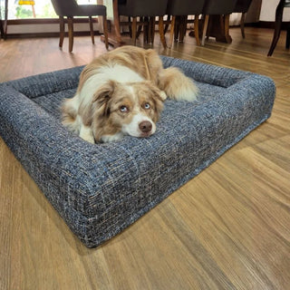 Memory Foam Dog Bed - Bouclé Speckle Blue Bouclé