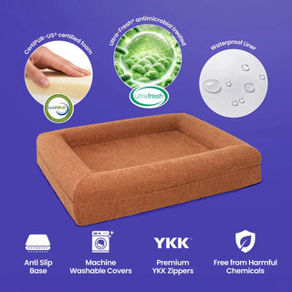 Memory Foam Dog Bed - Bouclé Terracotta - Bouclé