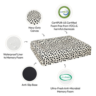 Memory Foam Dog Bed Canvas Black Sands Canvas