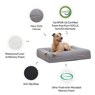 Memory Foam Dog Bed Canvas Sterling Canvas