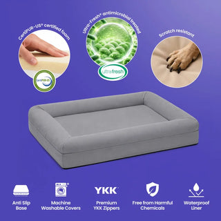 Memory Foam Dog Bed - Canvas Sterling - Canvas