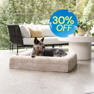 Memory Foam Dog Bed Faux Fur Pearl