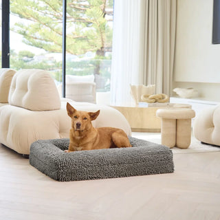 Memory Foam Dog Bed Noodle Charcoal Grey Noodle