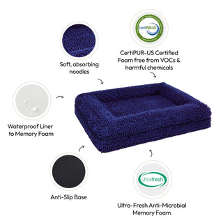 Memory Foam Dog Bed Noodle Midnight Blue Noodle