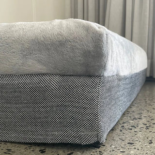 Memory Foam Dog Bed Plush Grey Plush