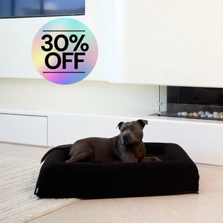 Memory Foam Dog Bed - Polar Fleece Black Polar Fleece